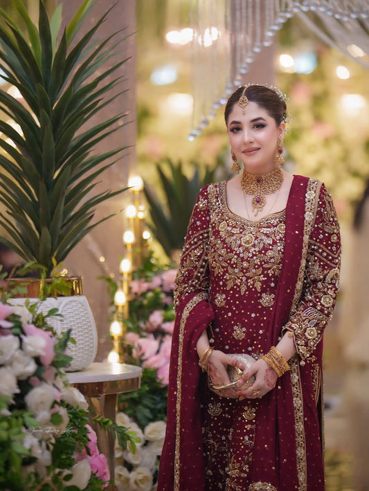 Maroon Bridal Luxe 3PC Ensemble