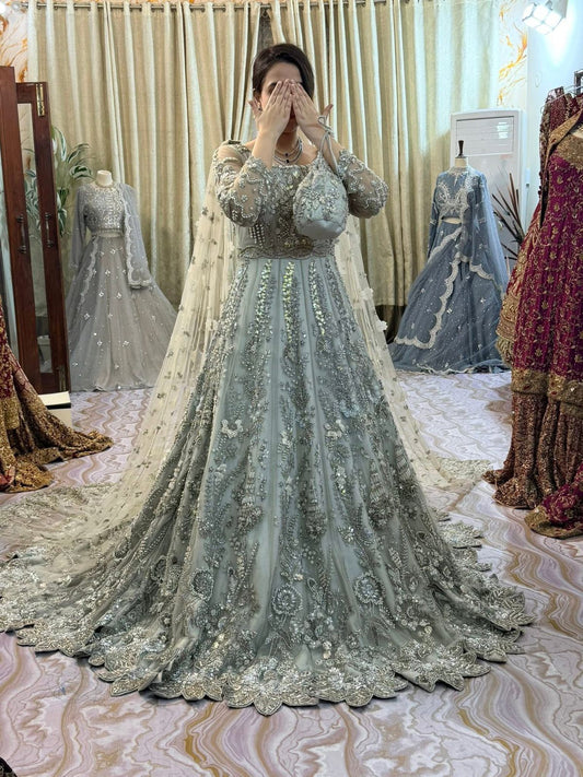 Ice Blue Royal Bridal Gown
